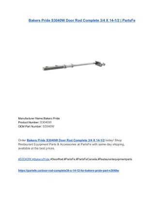 Bakers Pride S3040W Door Rod Complete 3_4 X 14-1_2 _ PartsFe