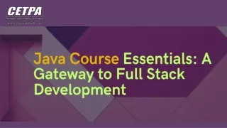 Java Course Essentials A Gateway to Full Stack Development