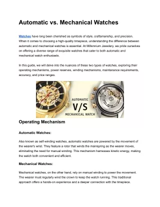 Automatic vs. Mechanical Watches_ The Ultimate Comparison Guide