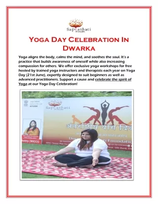 Yoga Day Celebration In Dwarka