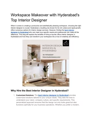 Workspace Makeover with Hyderabad's Top Interior Designer
