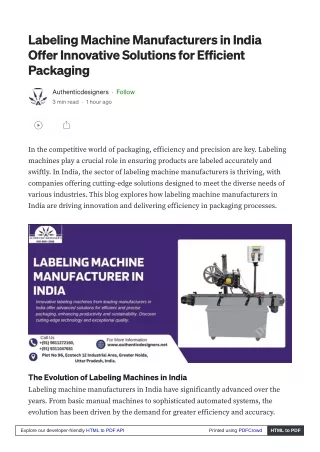 Top Manufacturers of Labeling Machines in India