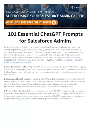 101 Essential ChatGPT Prompts for Salesforce Admins