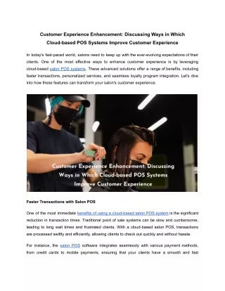 Customer Experience Enhancement_ Discussing Ways in Which Cloud-based POS Systems Improve Customer Experience