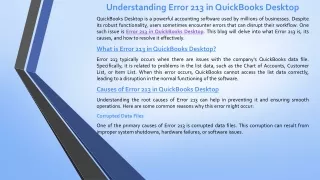 Resolving QuickBooks Desktop Error 213