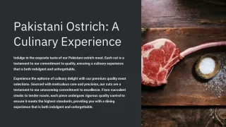 Pakistani Ostrich Fresh chilled meat