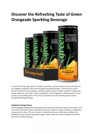 Discover the Refreshing Taste of Green Orangeade Sparkling Beverage.docx