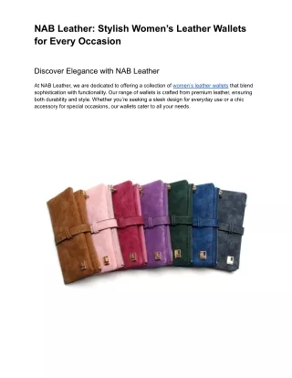 NAB Leather_ Stylish Women’s Leather Wallets for Every Occasion