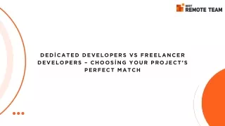 Dedicated Developers vs Freelancer Developers