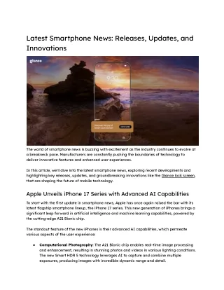 Latest Smartphone News_ Releases, Updates, and Innovations