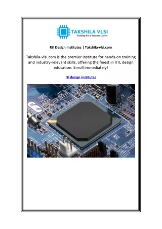 Rtl Design Institutes | Takshila-vlsi.com