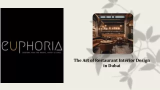The Art of Restaurant Interior Design in Dubai