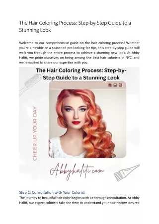 The Hair Coloring Process Step-by-Step Guide to a Stunning Look