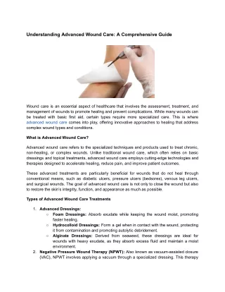 Understanding Advanced Wound Care_ A Comprehensive Guide