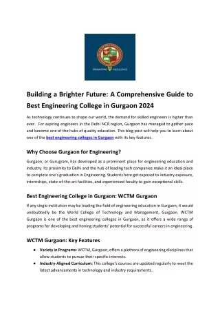 Building a Brighter Future_ A Comprehensive Guide to Best Engineering College in Gurgaon 2024