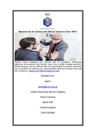 Mastering the Art: Dealing with Difficult Telephone Calls | NNTC