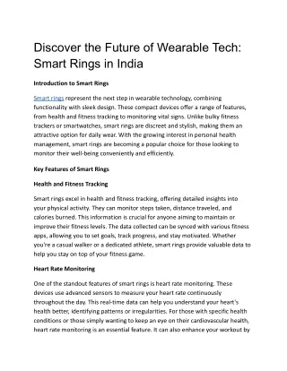 Discover the Future of Wearable Tech_ Smart Rings in India