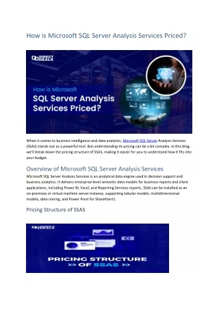 How is Microsoft SQL Server Analysis Services Priced