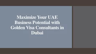 Maximize Your UAE Business Potential with Golden Visa Consultants in Dubai