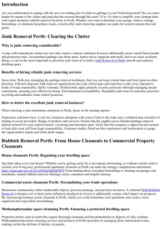 Household Rubbish Removal in Perth: Simplifying Your Cleanup Tasks