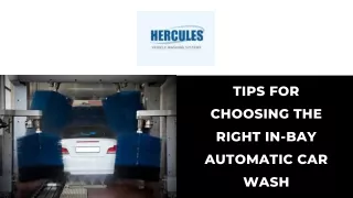 Tips for Choosing the Right In-Bay Automatic Car Wash