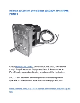 Holman 2U-Z11871 Drive Motor 208_240V, 1P 5