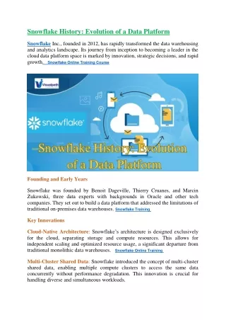 Snowflake Online Training Course  | Snowflake Training