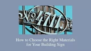 How to Pick the Best Materials for Building Signs