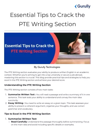 Essential Tips to Crack the PTE Writing Section