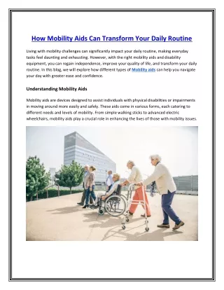 How Mobility Aids Can Transform Your Daily Routine