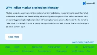 Why Indian market crashed on Monday