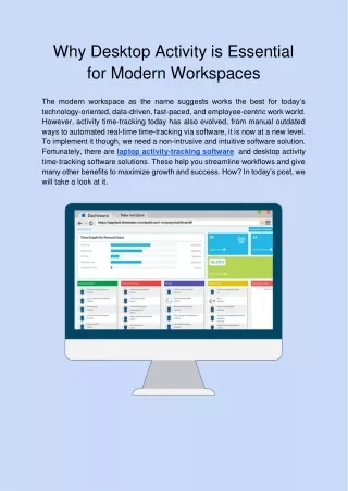 Why Desktop Activity is Essential for Modern Workspaces