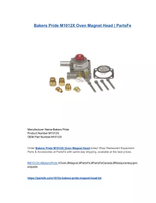 Bakers Pride M1012X Oven Magnet Head _ PartsFe