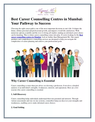 Find Your Path: Best Career Counselling Centres in Mumbai