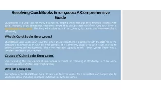 How to Fix QuickBooks Error 40001