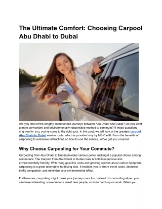 The Ultimate Comfort_ Choosing Carpool Abu Dhabi to Dubai