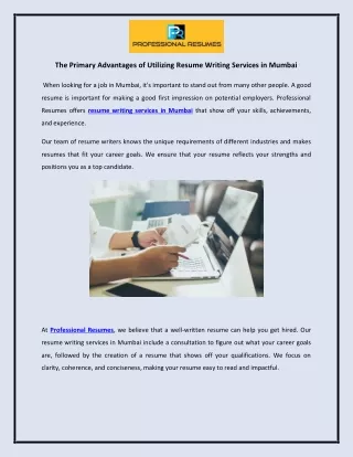 The Primary Advantages of Utilizing Resume Writing Services in Mumbai