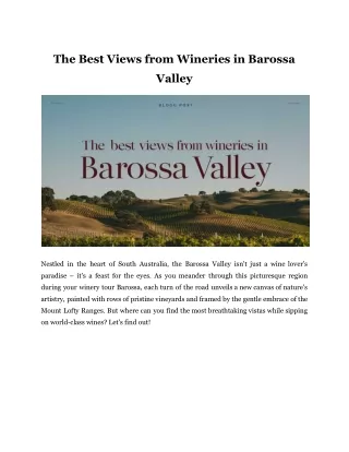 The Best Views from Wineries in Barossa Valley