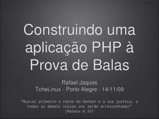 Construindo uma aplicação PHP à Prova de Balas