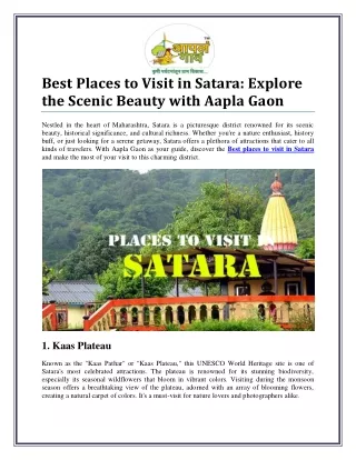 Travel Guide: Best Places to Visit in Satara