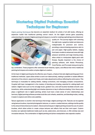 Mastering Digital Painting Essential Techniques for Beginners