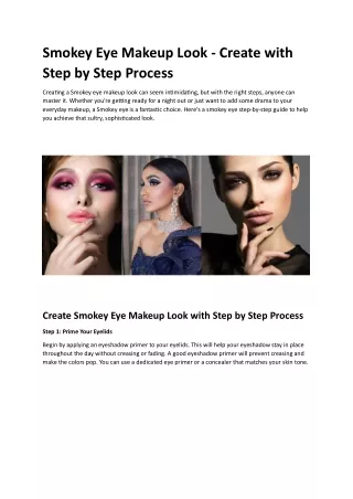 Smokey Eye Makeup Look Steps - L Factor New York