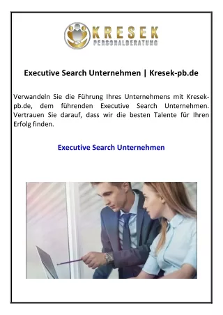 Executive Search Unternehmen  Kresek-pb.de