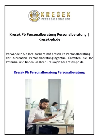 Kresek Pb Personalberatung Personalberatung Kresek-pb.de