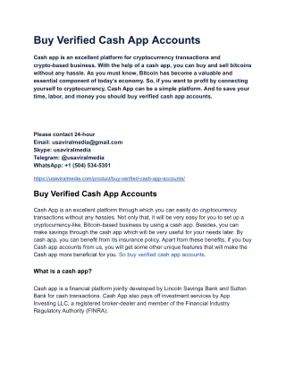 Top Place To Buy Verified Cash App Accounts For Sale 2024