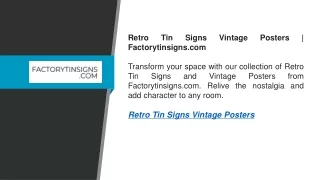 Retro Tin Signs Vintage Posters  Factorytinsigns.com