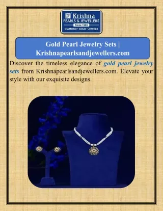 Gold Pearl Jewelry Sets   Krishnapearlsandjewellers.com