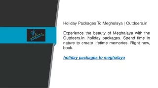 Holiday Packages To Meghalaya  Outdoers.in