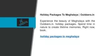 Holiday Packages To Meghalaya   Outdoers.in