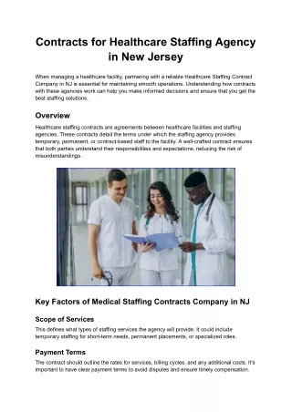 Contracts for Healthcare Staffing Agency in NJ - Clientilo